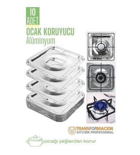 Ocak Koruyucu Folyo - Kızartma Yemek Koruyucu Folyo 10 Adet