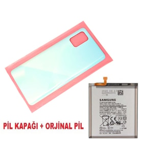 Tkgz Samsung Galaxy A71 A715 Arka Pil Batarya Kapağı + PİL MAVİ