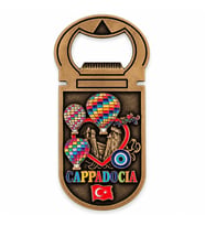 Kapadokya Magnet Şişe Açacağı – Metal Dekoratif Buzdolabı Magneti – Altın Gümüş Bakır – Farklı Desen & Modeller
