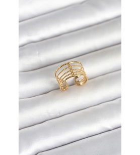 316L Çelik Gold Renk Vintage Model Kadın Yüzük