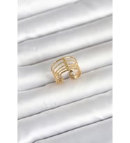 316L Çelik Gold Renk Vintage Model Kadın Yüzük