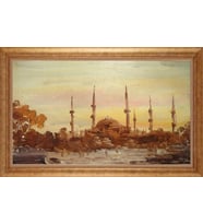 ALTIN ÇERÇEVELİ PASPARTULU TABLO CR295
