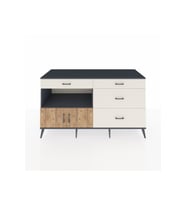 Kronos Konsol Tek Raflı 4 Çekmeceli 2 Kapaklı 176x59x99 Antrasit-Çam/Aytaşı