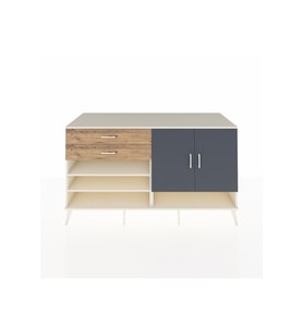 Kronos Konsol 4 Raflı 2 Çekmeceli 2 Kapaklı 176x59x99 Aytaşı-Antrasit/Çam