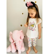Breeze Kız Çocuk Taytlı Takım Kalpli Sevimli Kız Baskılı 1.5-5 Yaş, Ekru