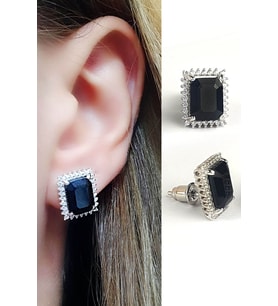 Sky Diamond Black 925 Ayar Gümüş Küpe
