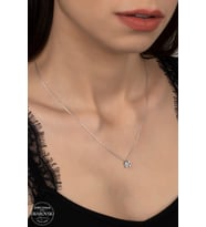 Union Swarovski Zirconia Kadın Pırlanta Montür Gümüş Kolye