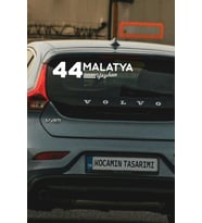44 Malatya Yazıhan Plaka Kodlu Beyaz Araç Sticker Yazıhan İlçe Yazılı Malatya Özel Tasarım 40x8 cm Şehir ve İlçe Temalı Kaliteli Sticker