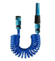 Plasyay Spiral Yıkama Sulama Hortumu ve Lans Başlıklı Tam Set 5 Metre (Mavi)