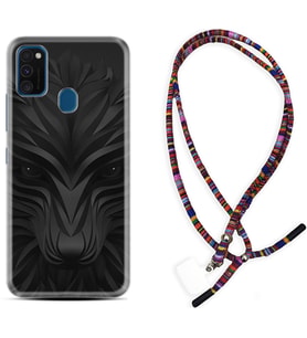 Samsung M21 M22 M23 M30 M31S M32 Kılıf Boyun Asklı Rasta Silikon Black Fox 1325