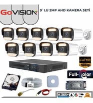 9’LU 2MP FULL COLOR 3.6MM LENS 1080P FULLHD WARMLED AHD DIŞ MEKAN SETİ