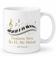 Piyano Kursuna Başlayanlara Tuşların Sırrı İki El Koordinasyon Kupa Bardak Hediye