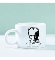 Kişiye Özel Atatürk İmzalı Kupa Bardak – İsme Özel Atatürk Portreli Seramik Kupa