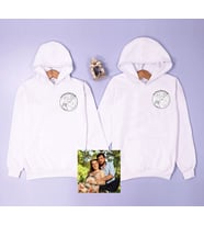 Kişiye Özel Çizim Sevgili Kapşonlu Sweatshirt 2'li (Beyaz)