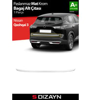 S-Dizayn Nissan Qashqai Krom Bagaj Alt Çıtası 2021 Üzeri A+ Kalite (Mat Krom)