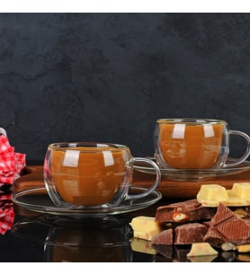 Çift Cidarlı 2 li Kahve Fincanı