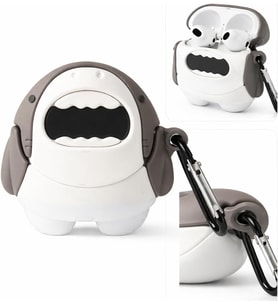 Huawei ile uyumlu FreeBuds 5 Sert Kulaklık Kılıfı Yumuşak Soft Dokunuş Karakter Görünümlü Cartoon Kılıf Köpekbalığı