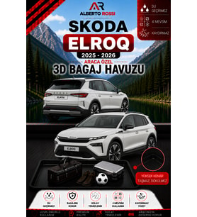 Skoda Elroq 2025 - 2026 Araca Özel 3D Bagaj Havuzu