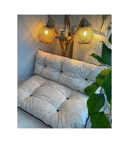 Petek Önü Palet Yer Minderi Ikili Takım Krem 70x100cm
