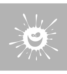 Splash Gülen Surat Sticker Siyah 15x15 CM (Beyaz)