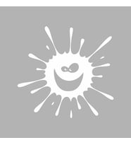 Splash Gülen Surat Sticker Siyah 15x15 CM (Beyaz)