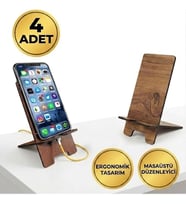 Adet Premium Ahşap Telefon Standı Masaüstü Telefon Tutucu Katlanabilir Şarj Girişli Oto Ev Ofis Düzenleyici Kutu Seti