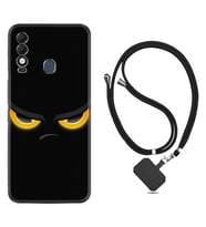 Tecno Spark 8T Kılıf Silikon Boyun Askılı İpli Desenli Silikon Black Eyes 1644