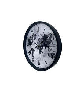 Siyah 36 Cm Desenli Dekoratif Duvar Saati (Standart)