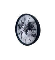 Siyah 36 Cm Desenli Dekoratif Duvar Saati (Standart)