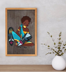 BK Home African Woman Dekoratif Retro Ahşap Tablo-5