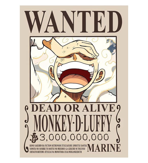 One Piece Monkey D.luffy Aranıyor Wanted Posteri