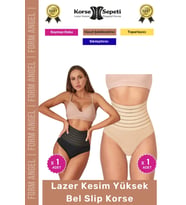 #Korse Vücut Şekillendirici Karın Bel Toparlayıcı Lazer Kesim Yüksek Bel Slip Korse 2'li Set