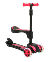 3-7 Yaş 30 kg Katlanır Frenli Led Işıklı Oturaklı Scooter 9564