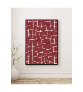 Tablo  Ahşap Çerçeveli Tablo  Çerçeveli Poster  Bordo Renkli Soyut Tablo Soyut,Minimal Tablo