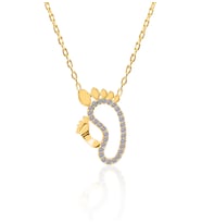 14 Ayar Altın Anne Çocuk Ayak İzin Kolye