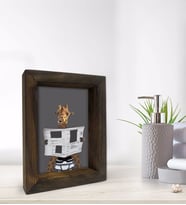 BK Gift Banyo Dekoratif Doğal Masif Ahşap Çerçeve 15x20cm-42 (Beyaz)