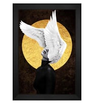 Kadın Motifli Kanvas Tablo 50 x 70 cm Siyah Çerçeve