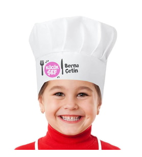 Kişiye Özel Çocuklara Özel Şapkalı Chef Mutfak Önlüğü