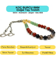 Sertifikalı Koç Burcu 8mm 33lük Doğal Taş Tesbih