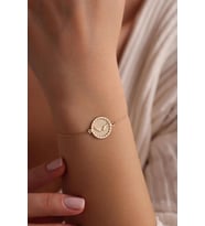 Kişiye Özel 925 Ayar Gümüş Tasarım Melek Kanatları Model Bileklik (Gold)