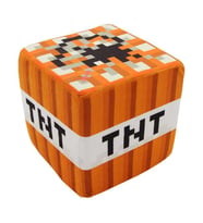 Minecraft TNT Küp Yastık Dekoratif Minder Peluş Oyuncak 30 CM (Turuncu)