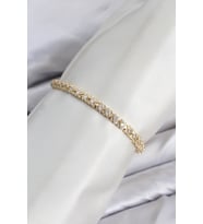 CM Model Zirkon Taşlı VIP Seri Gold Renk Pirinç Kadın Bileklik TJ-BB8604