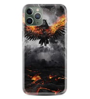 Apple iPhone 11 12 13 14 Pro Max Kılıf Desemli Silikon Ateş Kartalı 1766