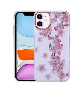 Uyumlu Model Apple iPhone 11 Kılıf Desenli Simli Sert İnka Kapak