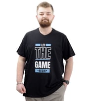 Mode XL Büyük Beden Erkek Baskılı T-Shirt BEGIN U24056 Siyah