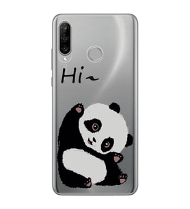 Huawei P30 Lite Uyumlu Sevimli Panda Desenli Şeffaf Telefon Kılıfı