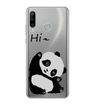 Huawei P30 Lite Uyumlu Sevimli Panda Desenli Şeffaf Telefon Kılıfı