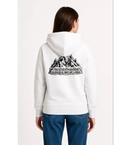 Nihilist Penguen Temalı Oversize Kapüşonlu Sweatshirt - Beyaz