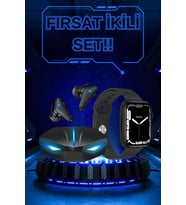 Yeni Nesil Akıllı Saat ve Kablosuz Kulaklık Kampanyası İkili Set Bluetooth Bağlantılı