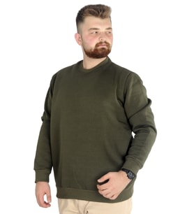 Mode XL Büyük Beden Erkek Sweat Bis Yaka 20131 Haki